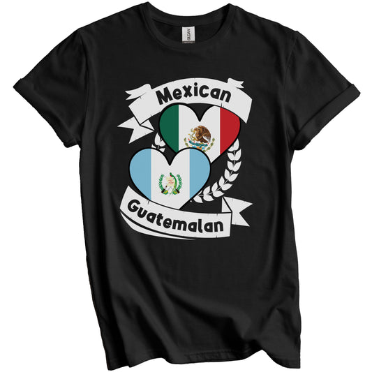 Mexican Guatemalan Heart Flags Mexico Guatemala T-Shirt