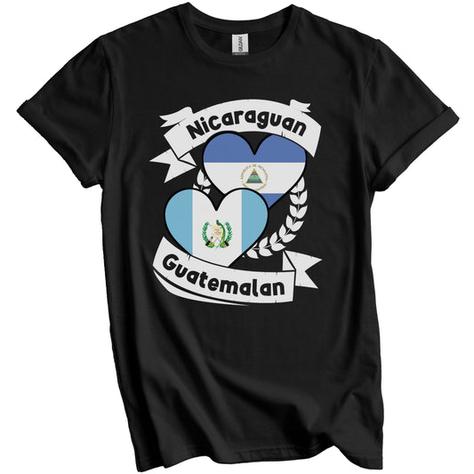 Nicaraguan Guatemalan Heart Flags Nicaragua Guatemala T-Shirt