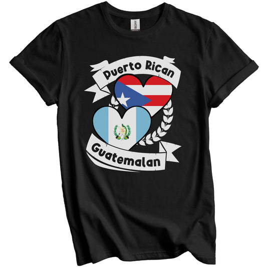 Puerto Rican Guatemalan Heart Flags Puerto Rico Guatemala T-Shirt