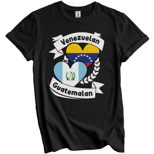 Venezuelan Guatemalan Heart Flags Venezuela Guatemala T-Shirt