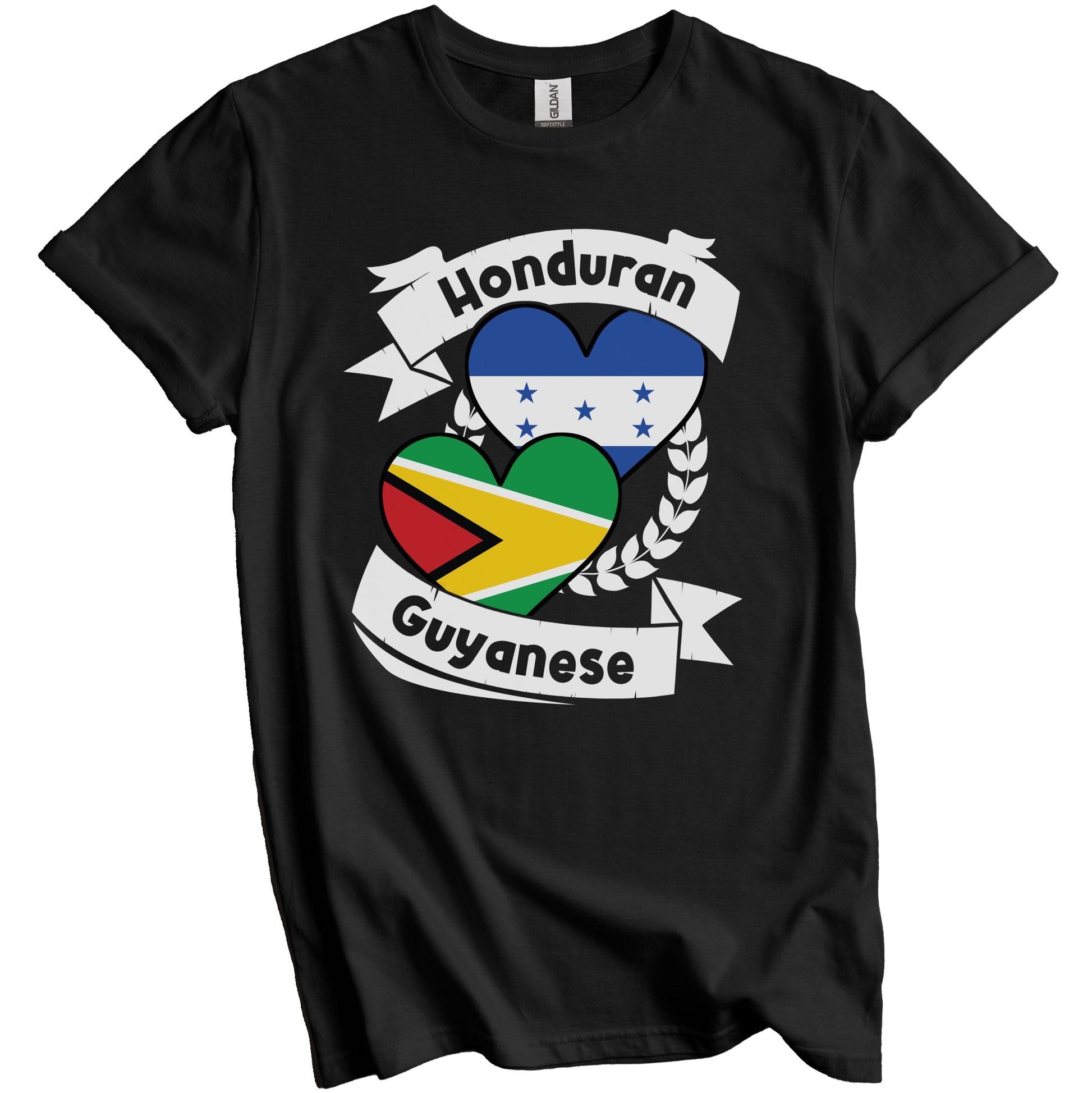 Honduran Guyanese Heart Flags Honduras Guyana T-Shirt