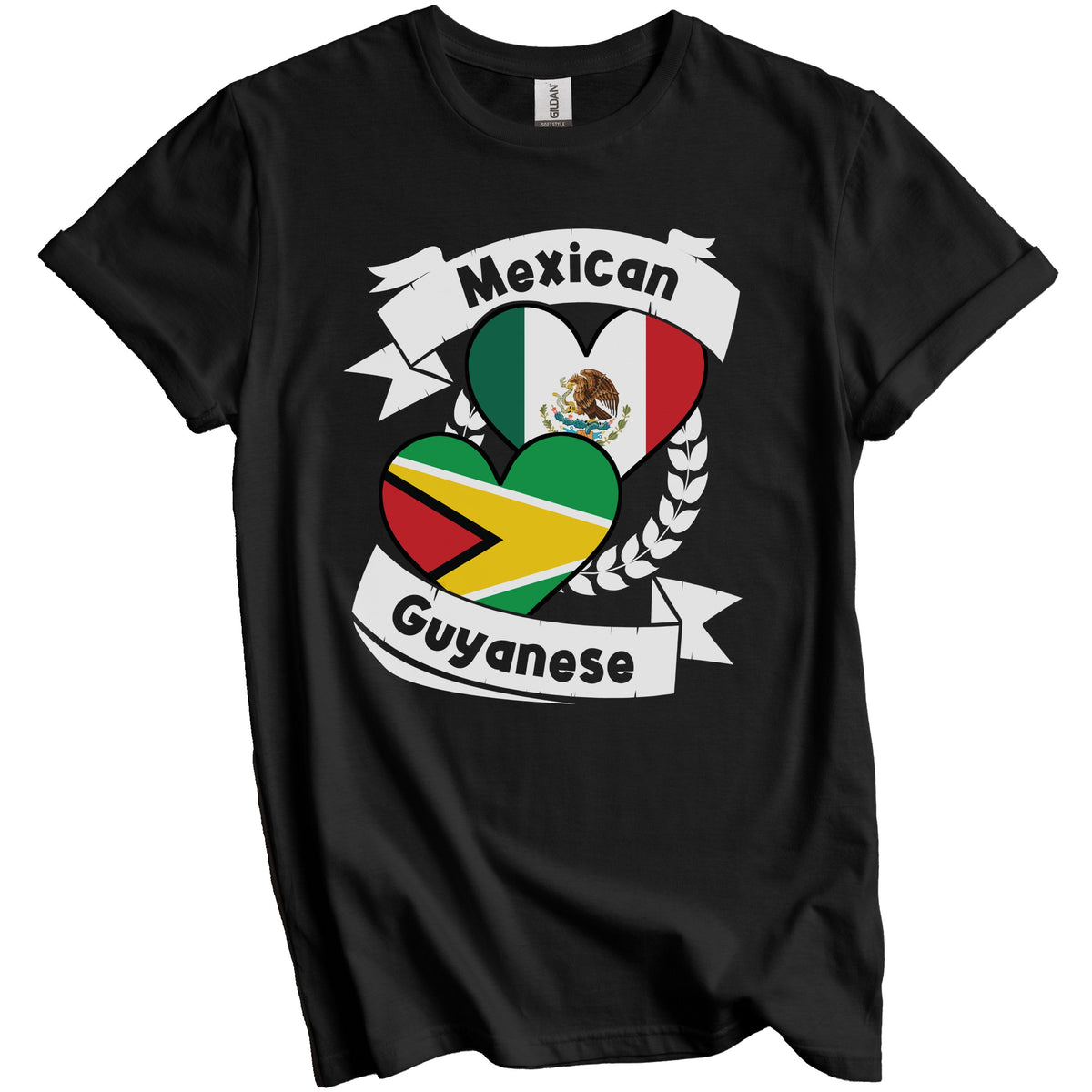 Mexican Guyanese Heart Flags Mexico Guyana T-Shirt