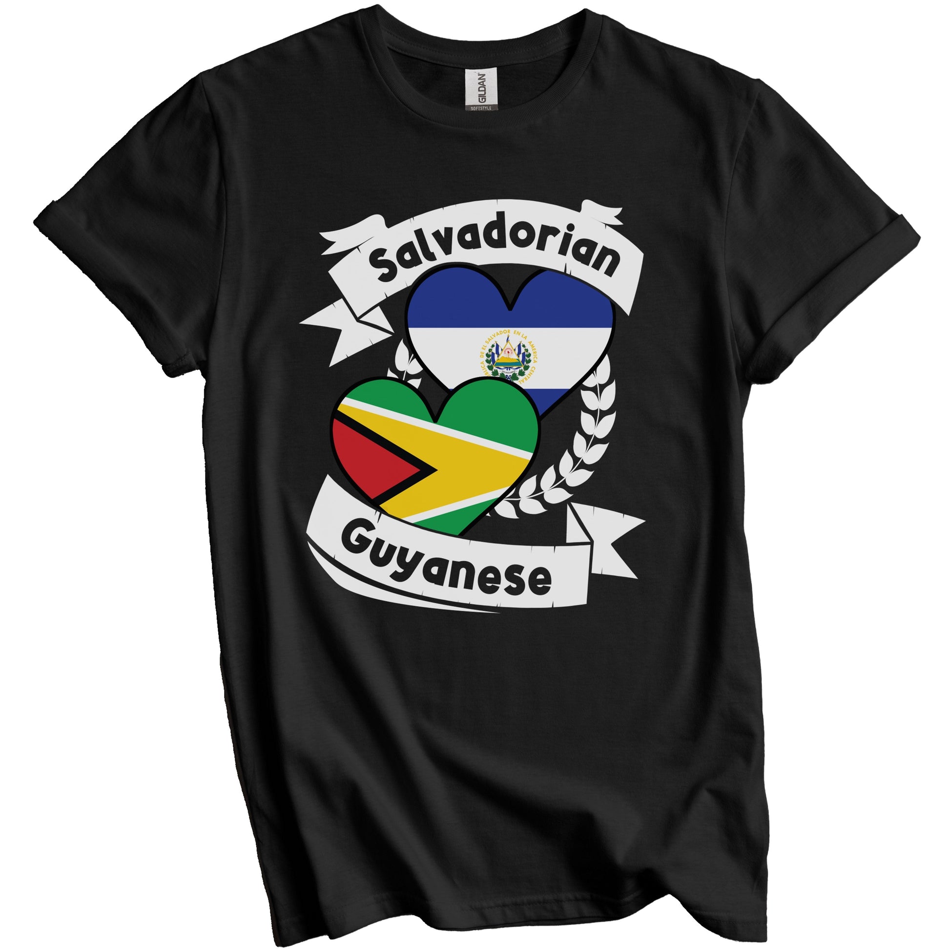 Salvadorian Guyanese Heart Flags El Salvador Guyana T-Shirt