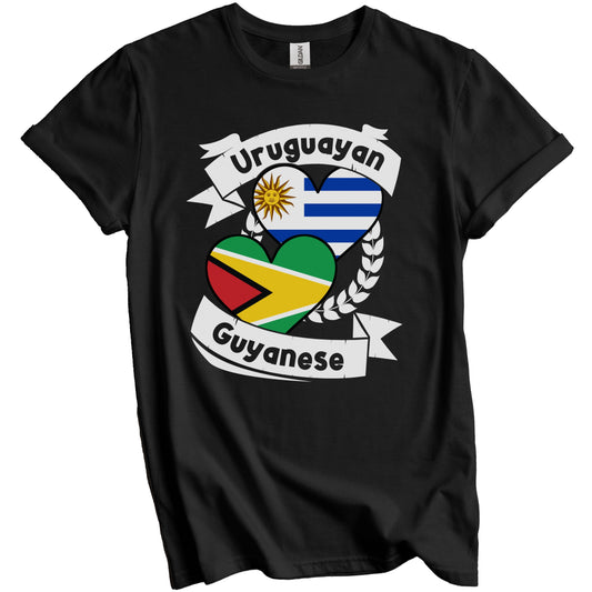 Uruguayan Guyanese Heart Flags Uruguay Guyana T-Shirt