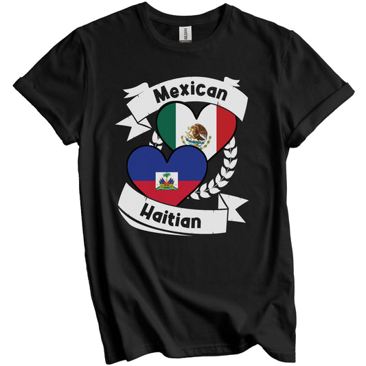 Mexican Haitian Heart Flags Mexico Haiti T-Shirt
