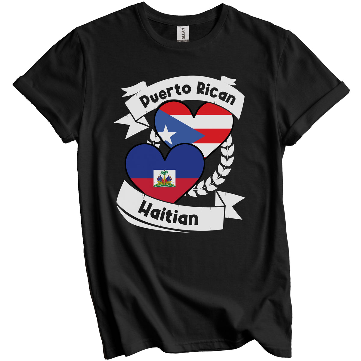 Puerto Rican Haitian Heart Flags Puerto Rico Haiti T-Shirt