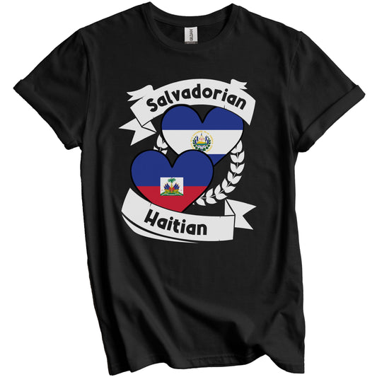 Salvadorian Haitian Heart Flags El Salvador Haiti T-Shirt