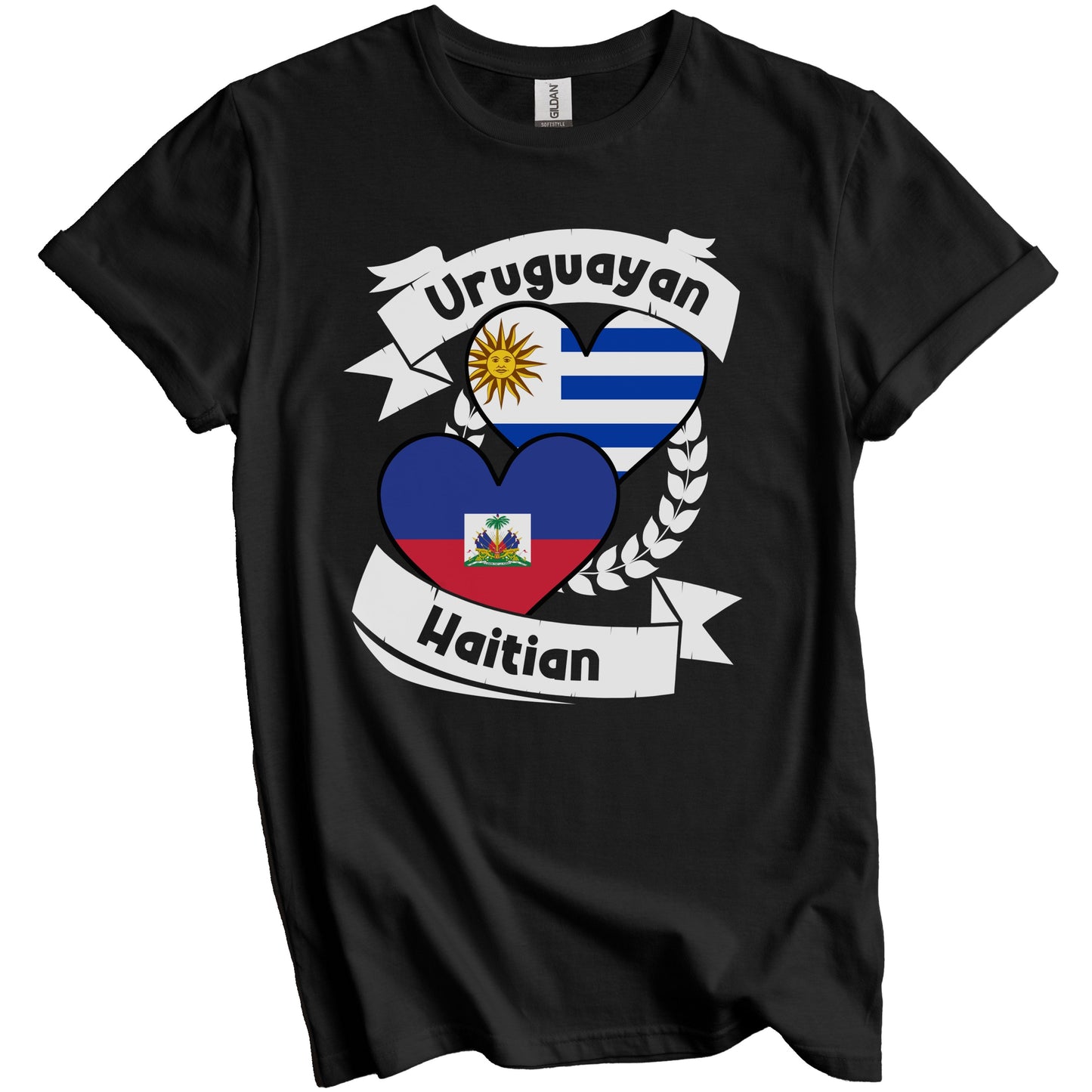 Uruguayan Haitian Heart Flags Uruguay Haiti T-Shirt