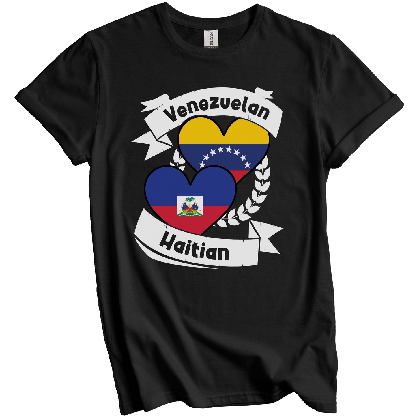 Venezuelan Haitian Heart Flags Venezuela Haiti T-Shirt