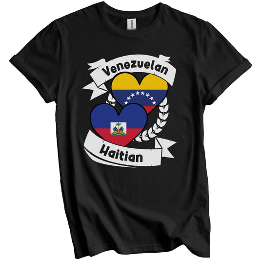 Venezuelan Haitian Heart Flags Venezuela Haiti T-Shirt