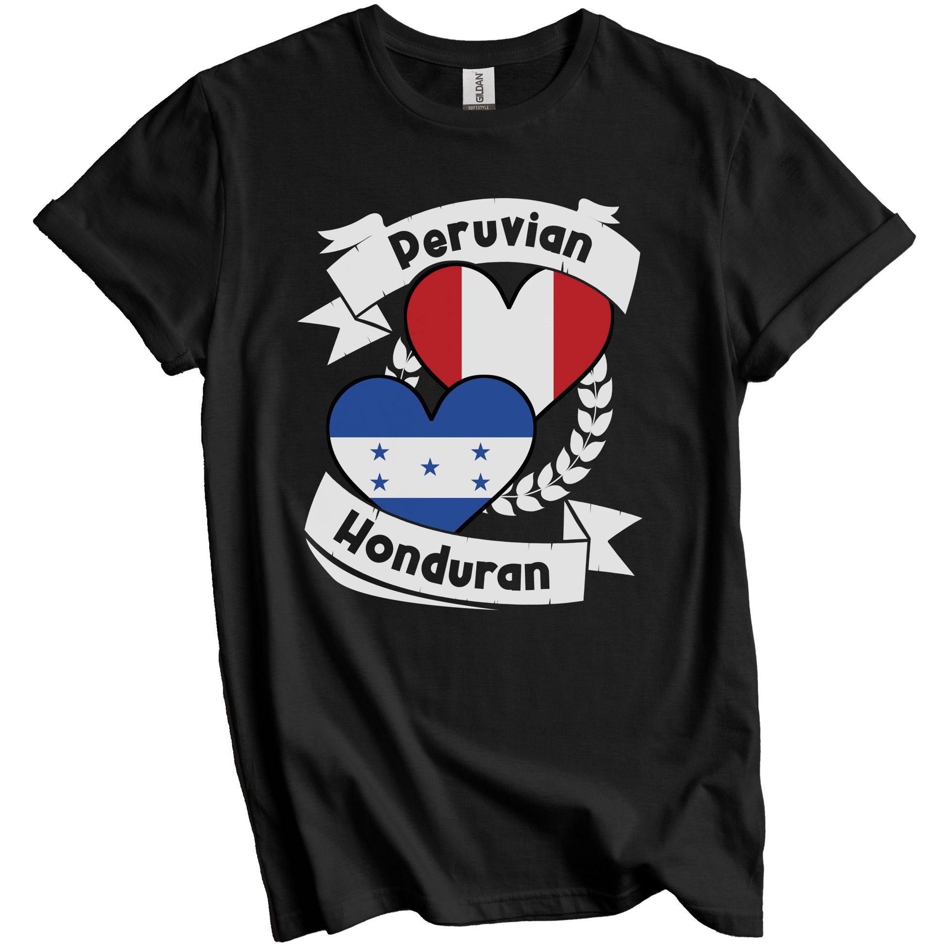 Peruvian Honduran Heart Flags Peru Honduras T-Shirt