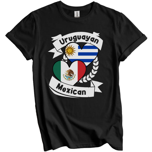 Uruguayan Mexican Heart Flags Uruguay Mexico T-Shirt