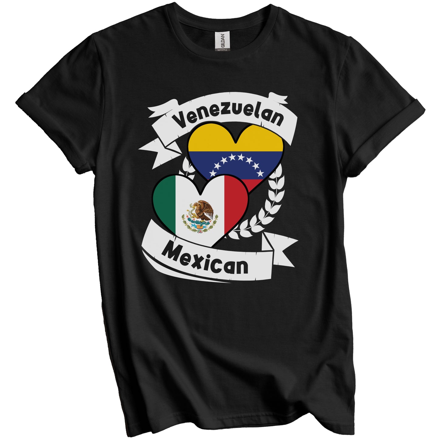 Venezuelan Mexican Heart Flags Venezuela Mexico T-Shirt