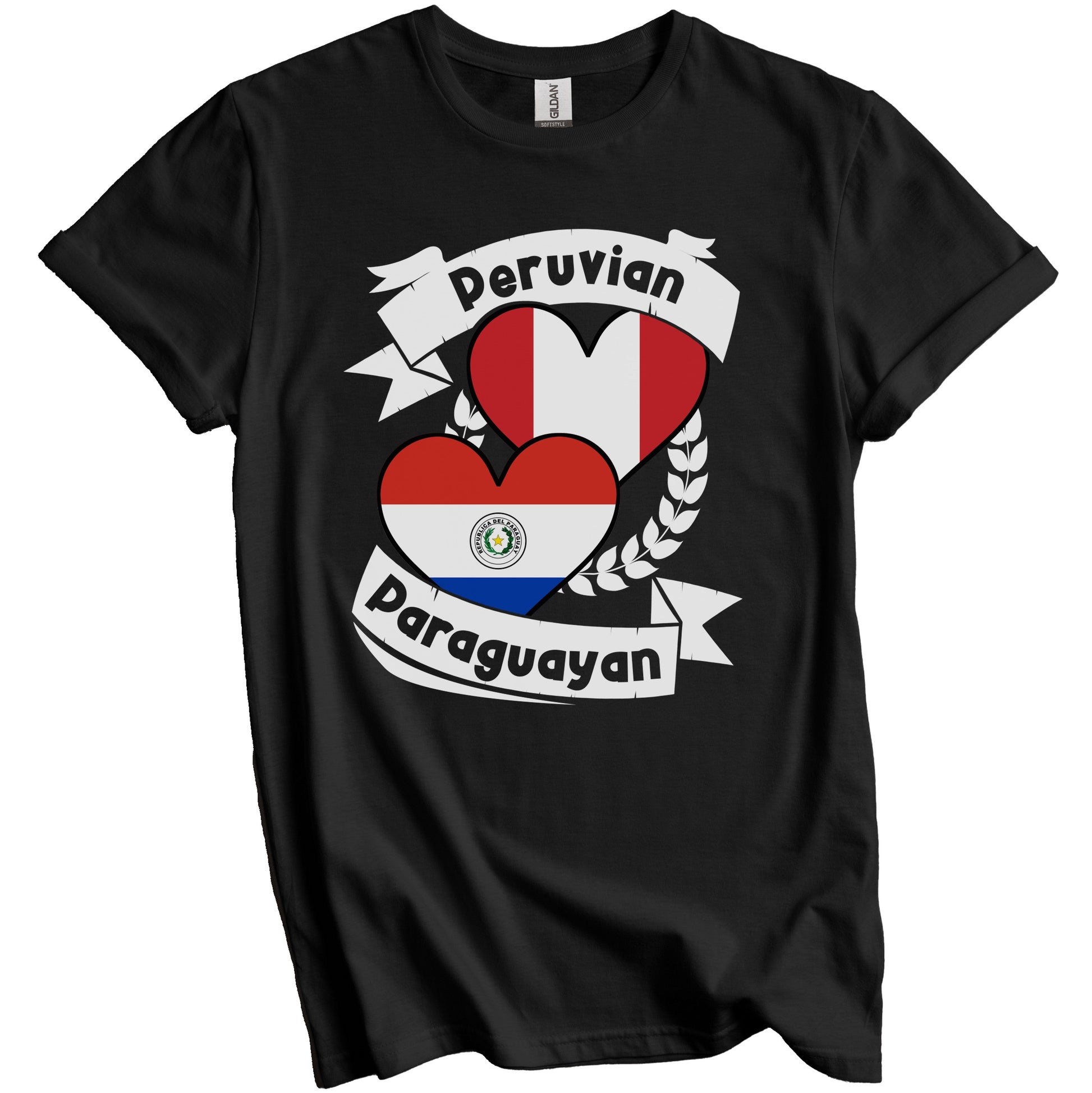 Peruvian Paraguayan Heart Flags Peru Paraguay T-Shirt