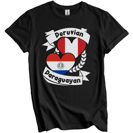 Peruvian Paraguayan Heart Flags Peru Paraguay T-Shirt