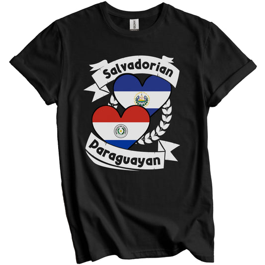 Salvadorian Paraguayan Heart Flags El Salvador Paraguay T-Shirt