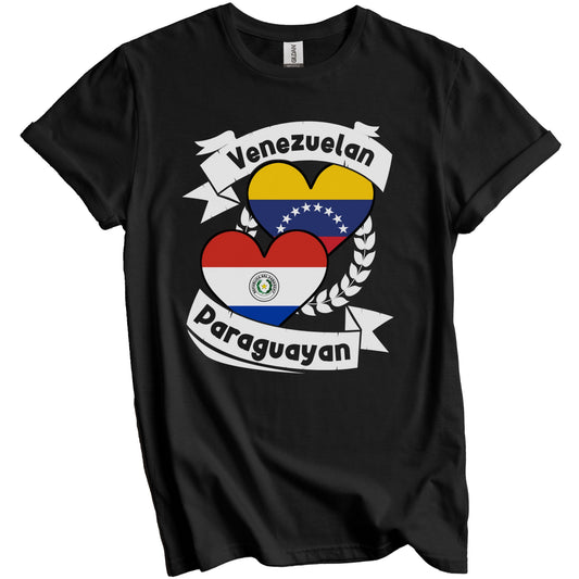 Venezuelan Paraguayan Heart Flags Venezuela Paraguay T-Shirt