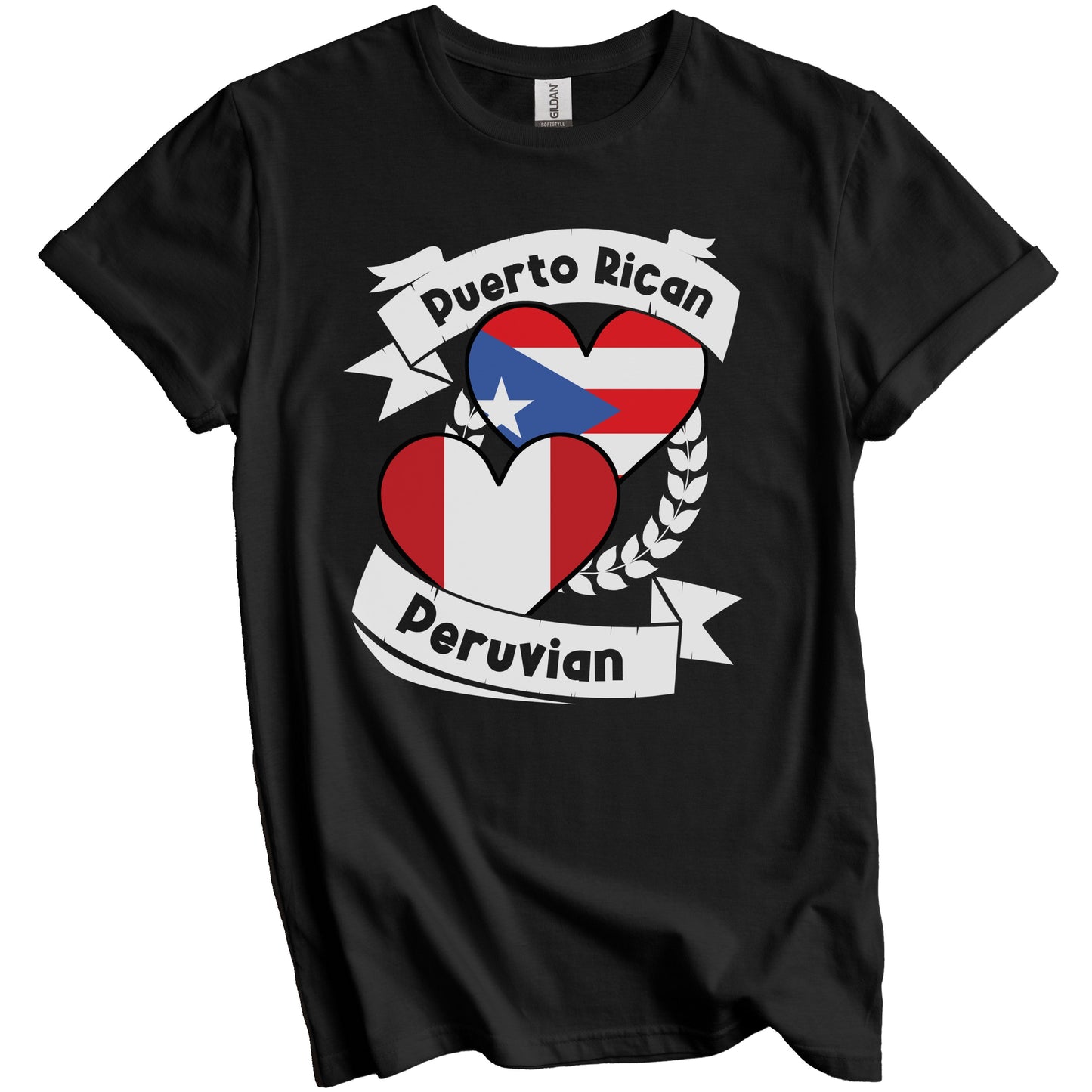 Puerto Rican Peruvian Heart Flags Puerto Rico Peru T-Shirt
