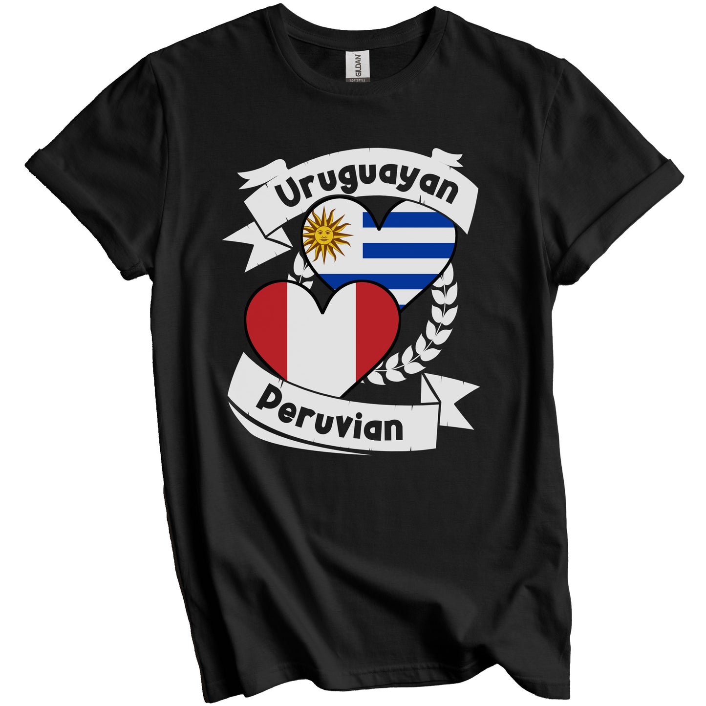 Uruguayan Peruvian Heart Flags Uruguay Peru T-Shirt