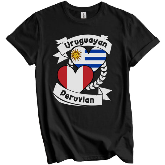 Uruguayan Peruvian Heart Flags Uruguay Peru T-Shirt