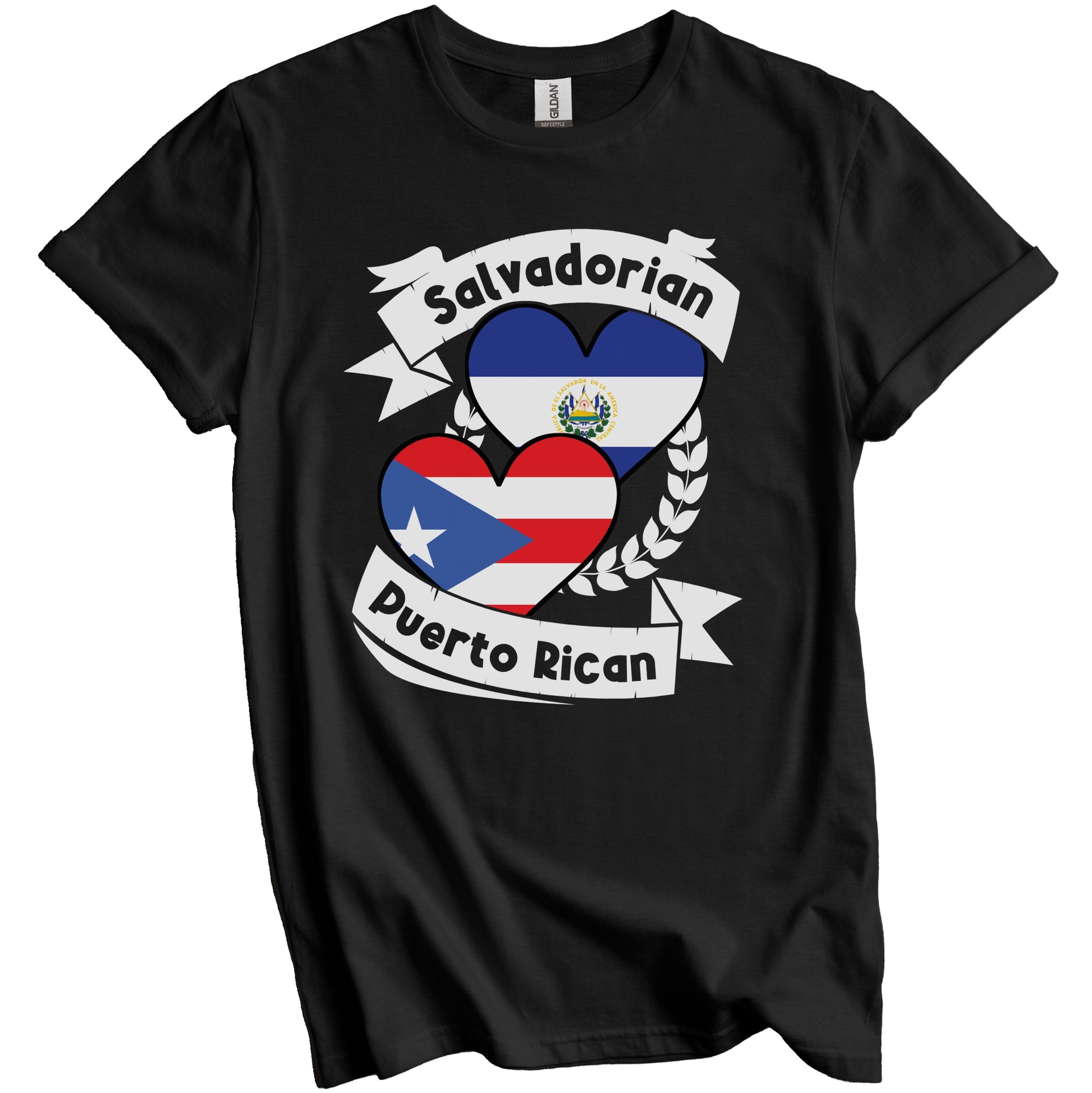 Salvadorian Puerto Rican Heart Flags El Salvador Puerto Rico T-Shirt