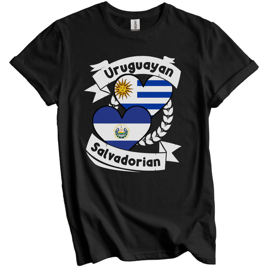 Uruguayan Salvadorian Heart Flags Uruguay El Salvador T-Shirt