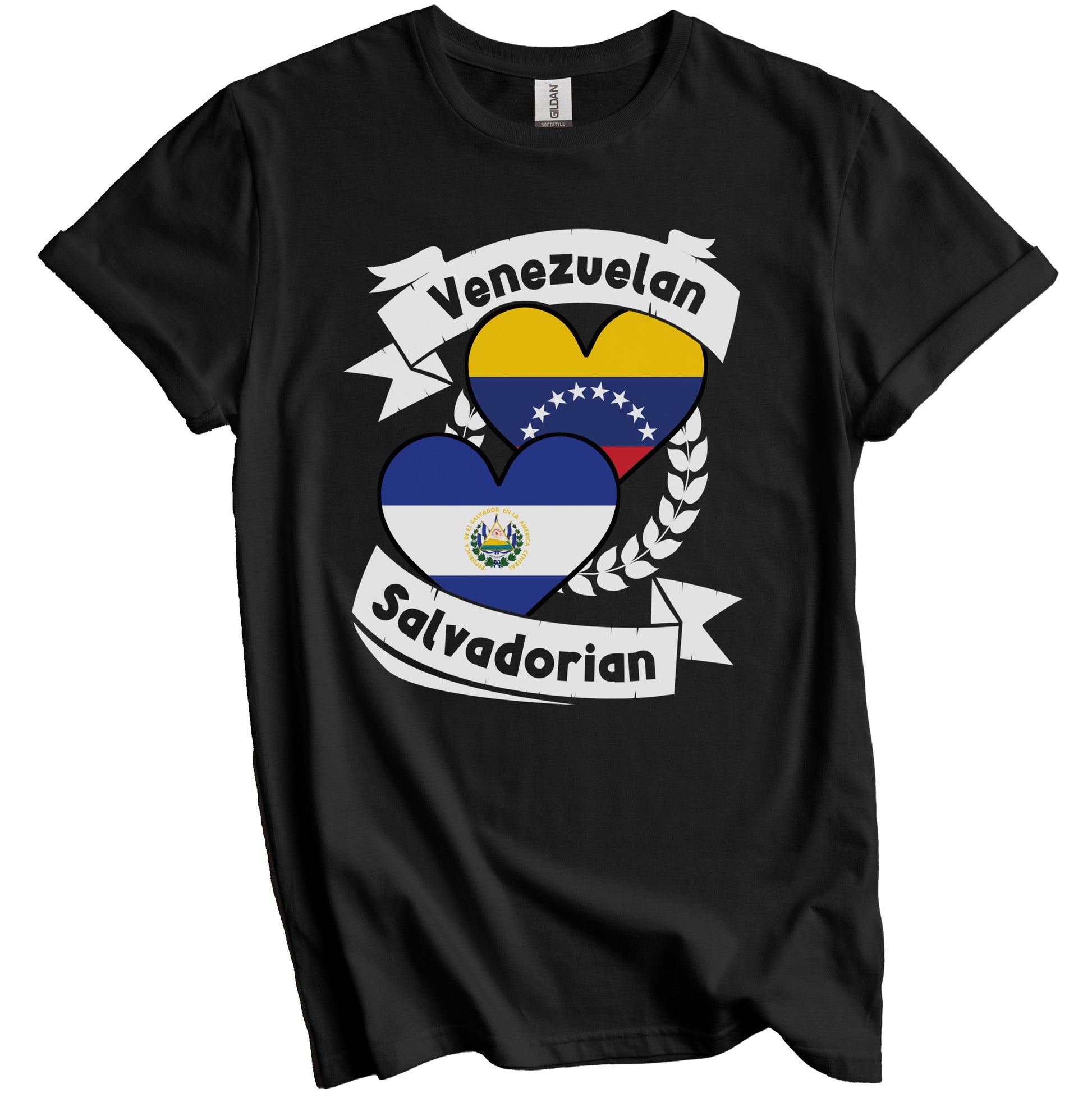 Venezuelan Salvadorian Heart Flags Venezuela El Salvador T-Shirt