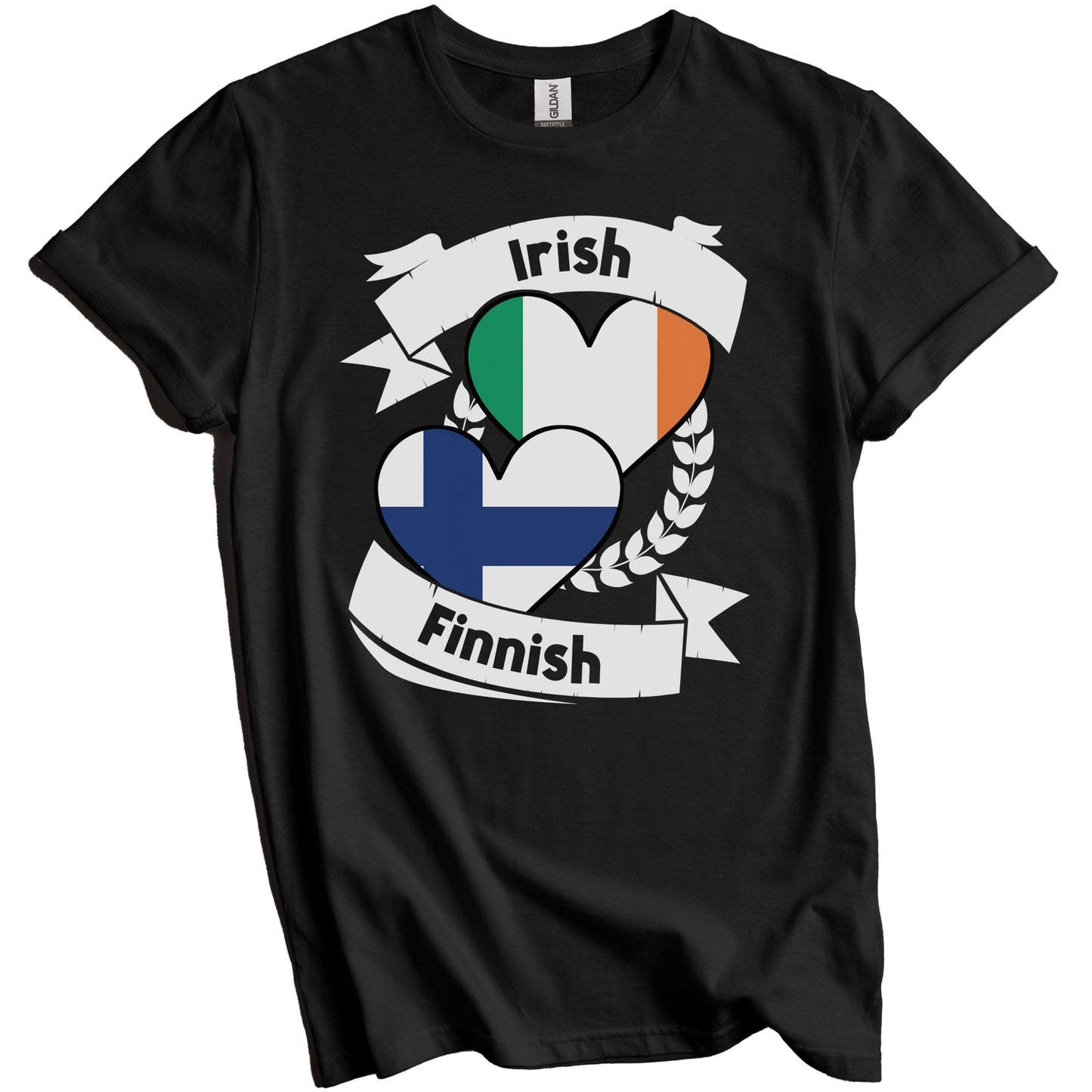 Irish Finnish Heart Flags Ireland Finland T-Shirt