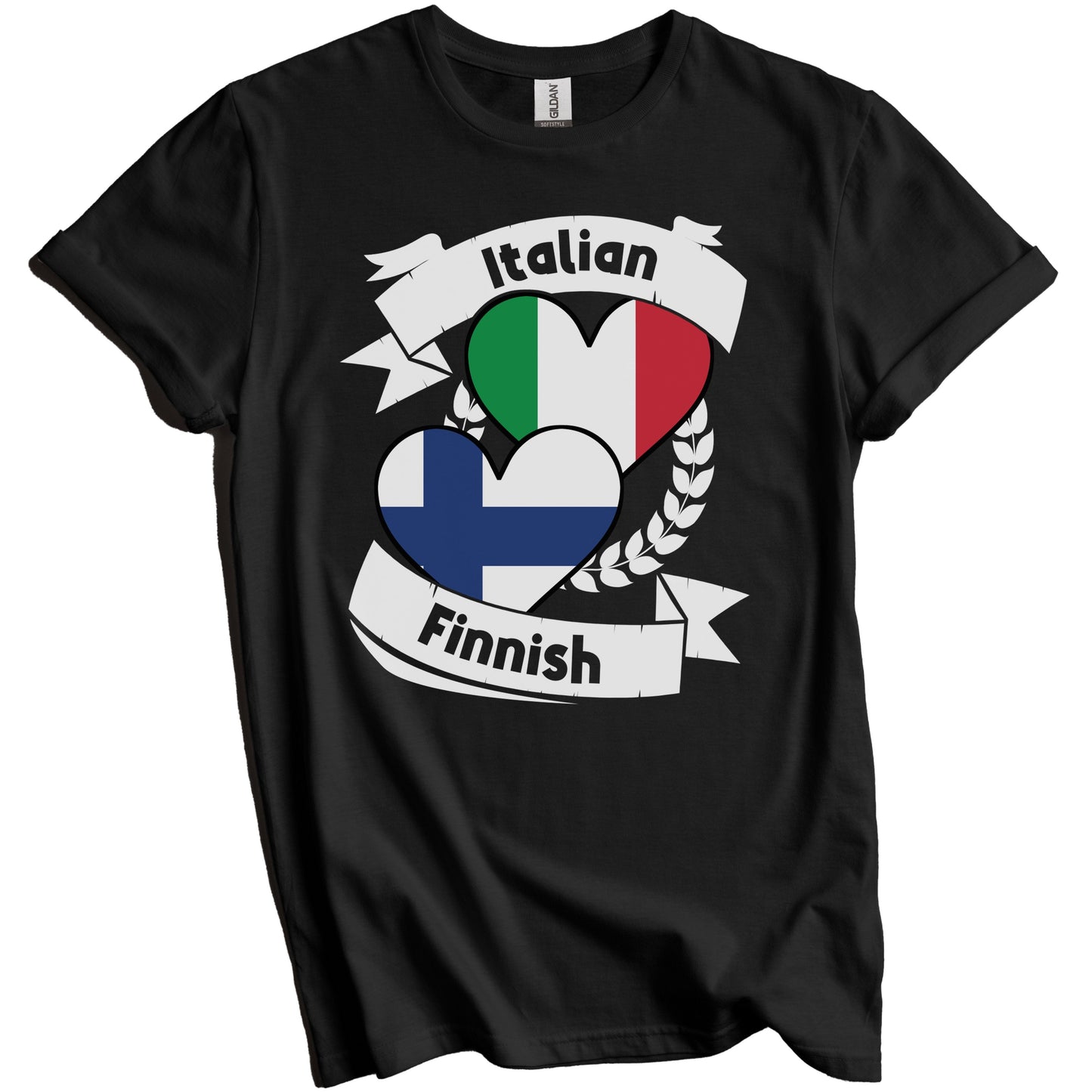 Italian Finnish Heart Flags Italy Finland T-Shirt