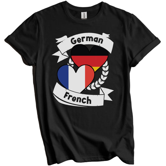 German French Heart Flags Germany France T-Shirt