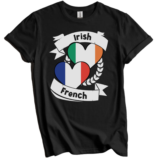 Irish French Heart Flags Ireland France T-Shirt