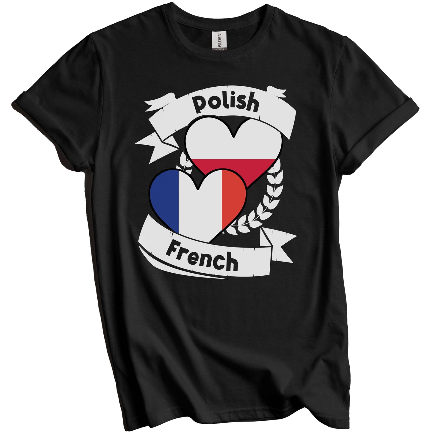 Polish French Heart Flags Poland France T-Shirt