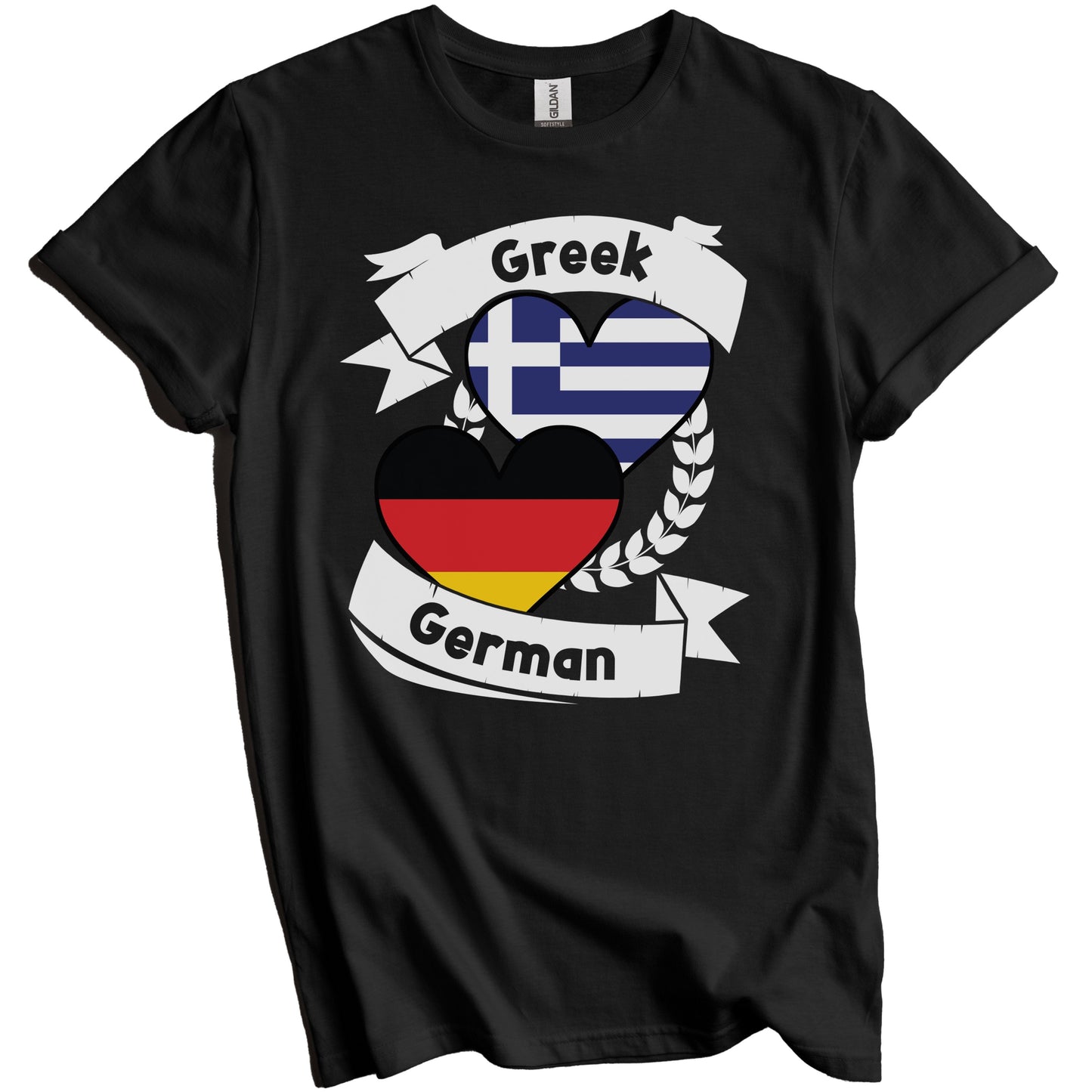 Greek German Heart Flags Greece Germany T-Shirt