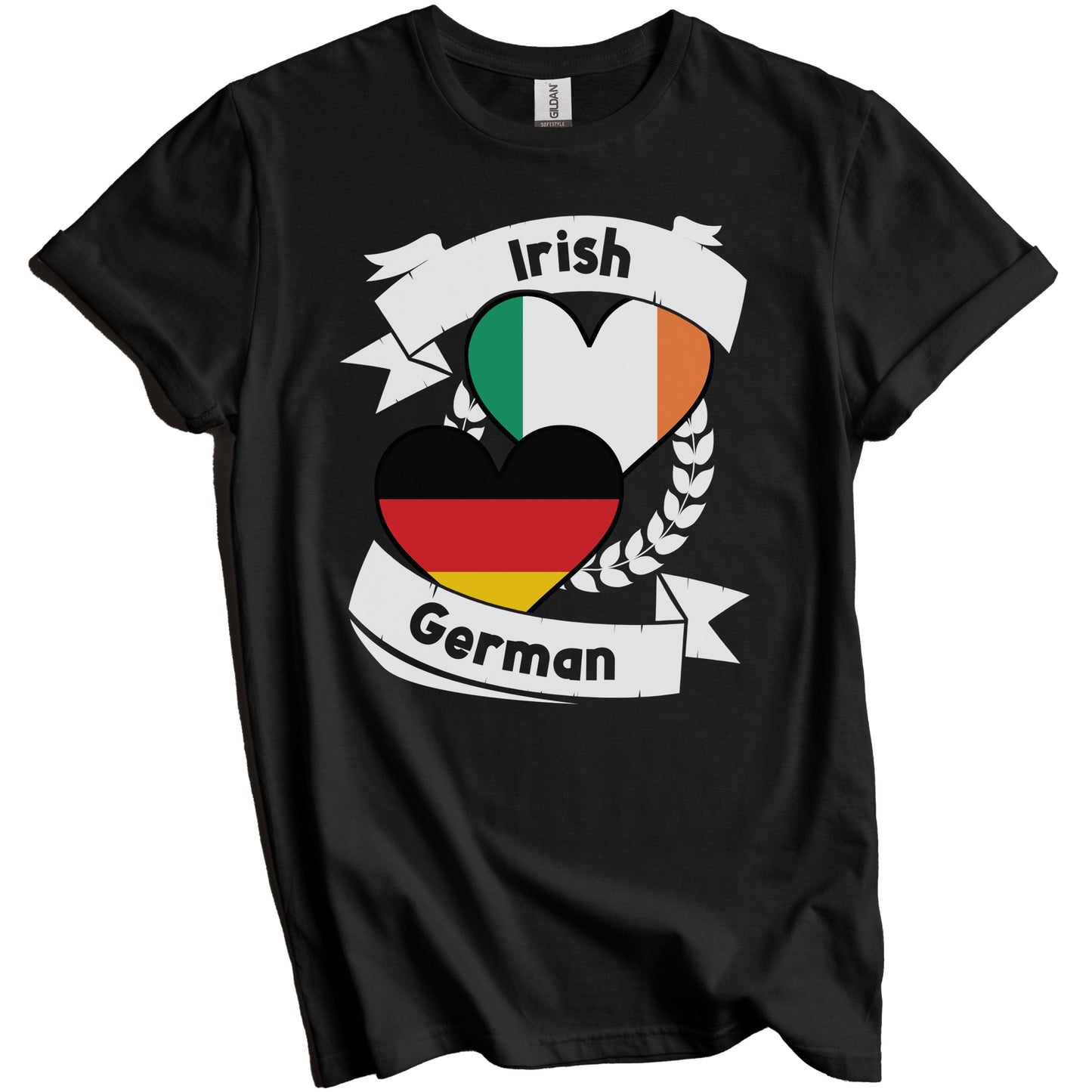 Irish German Heart Flags Ireland Germany T-Shirt