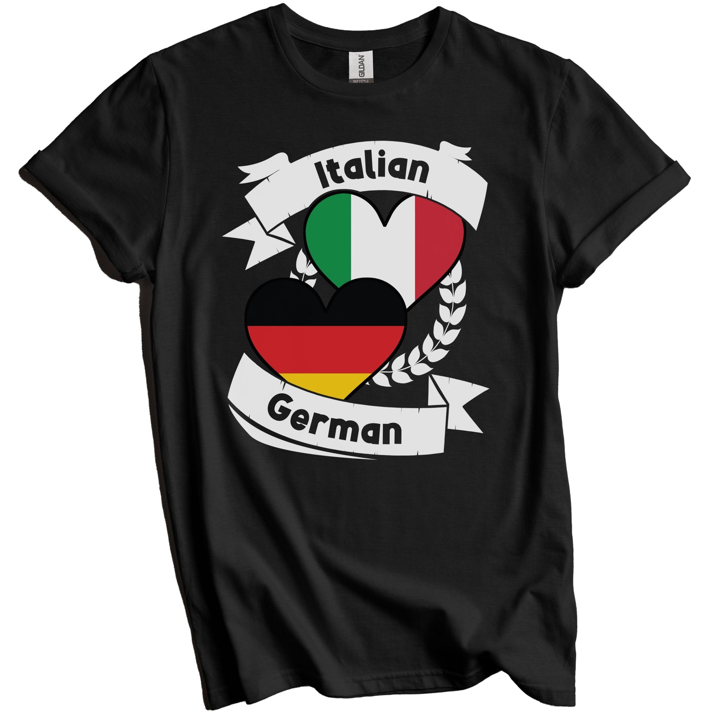 Italian German Heart Flags Italy Germany T-Shirt