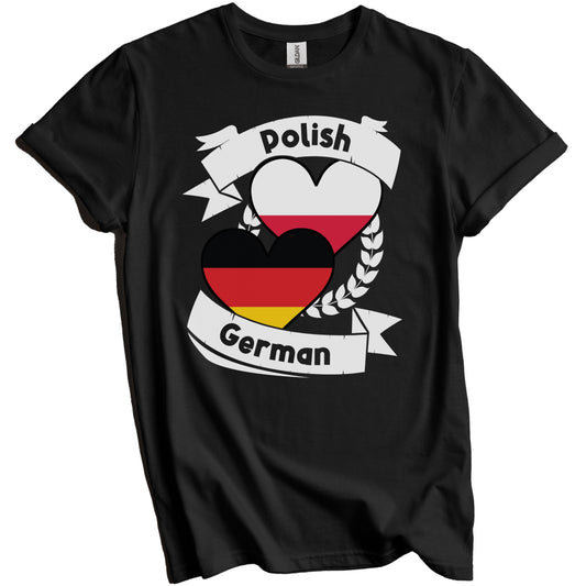 Polish German Heart Flags Poland Germany T-Shirt