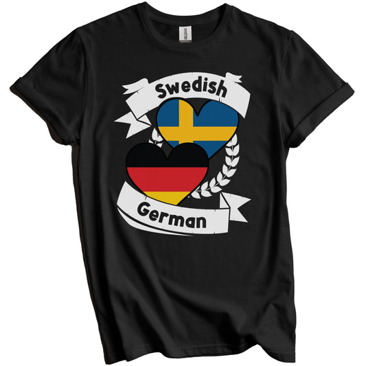 Swedish German Heart Flags Sweden Germany T-Shirt