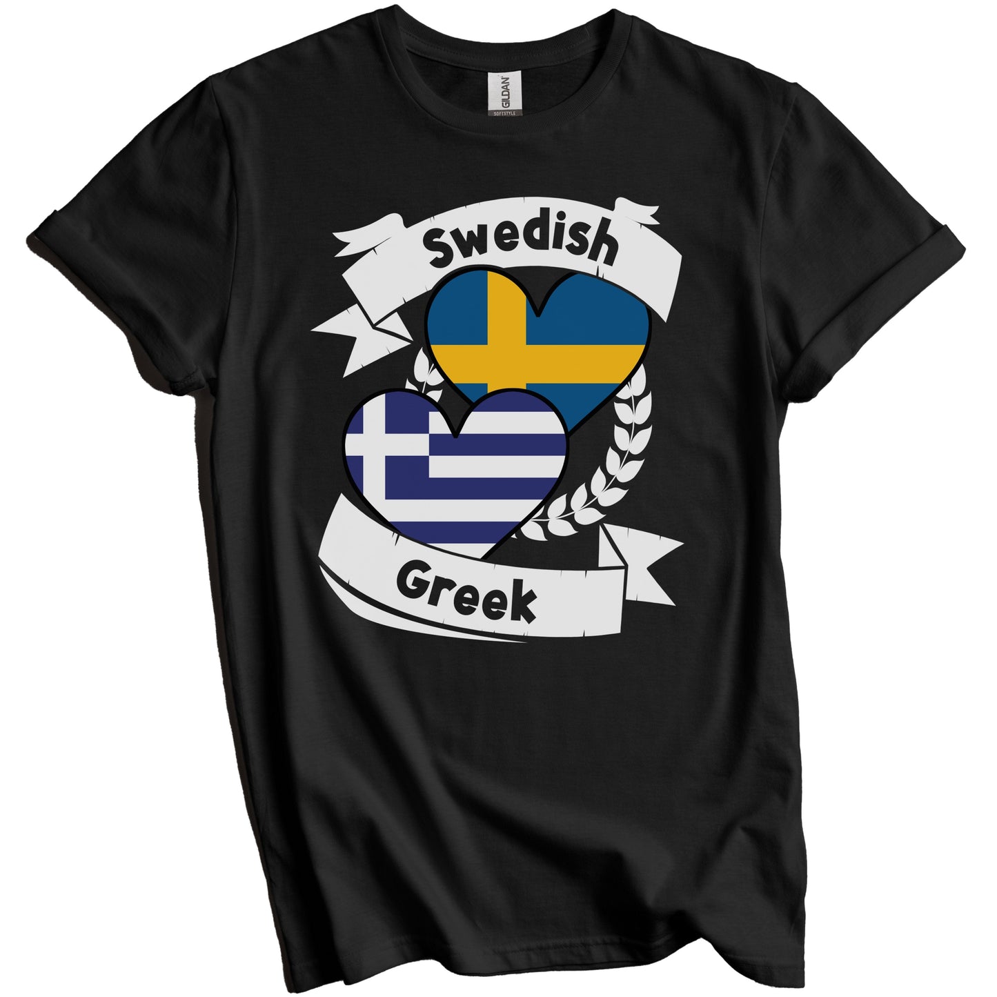 Swedish Greek Heart Flags Sweden Greece T-Shirt