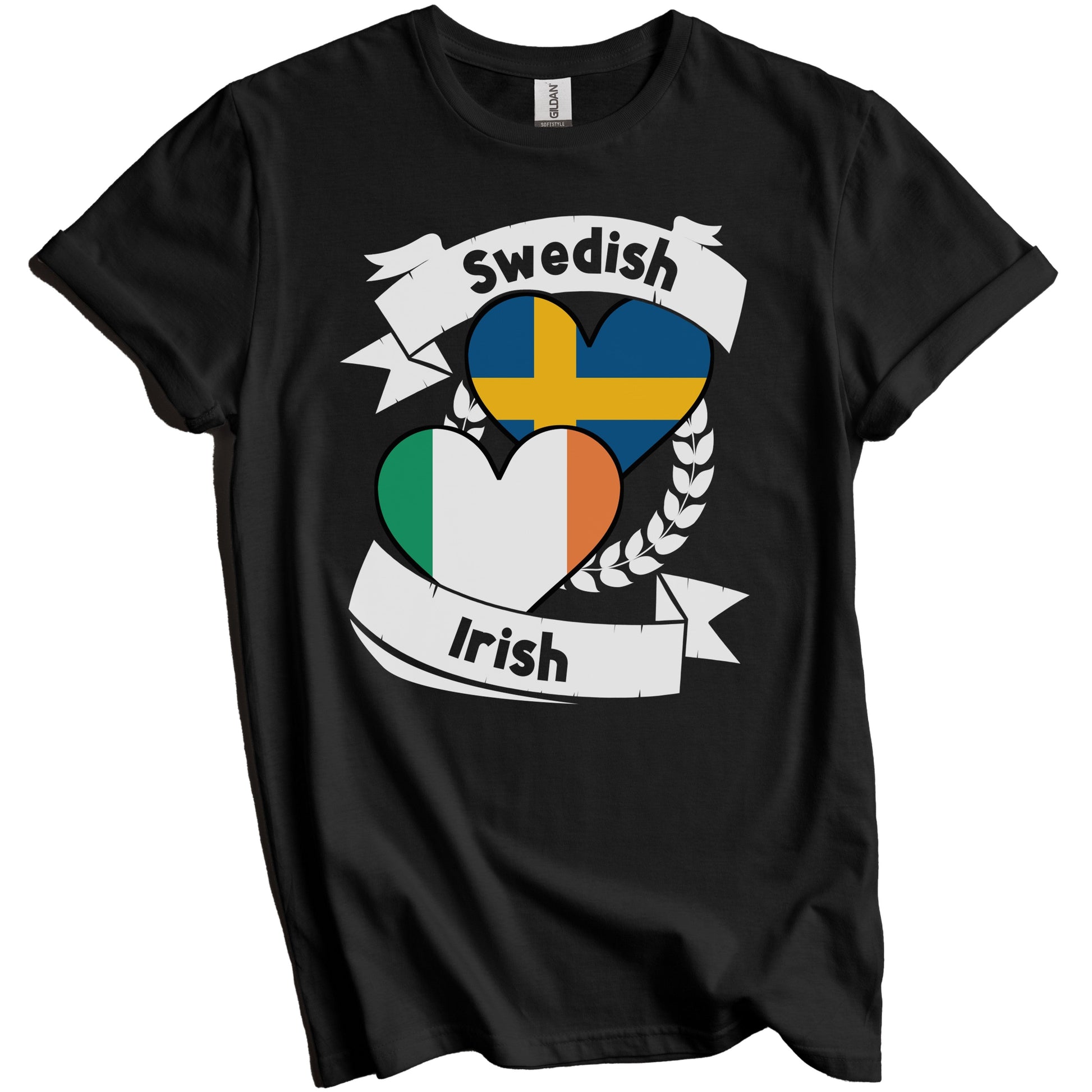 Swedish Irish Heart Flags Sweden Ireland T-Shirt