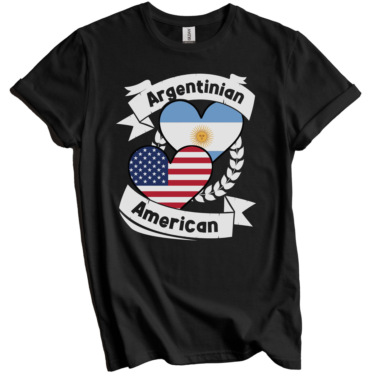 Argentinian American Hearts USA Flag Argentina Flag T-Shirt
