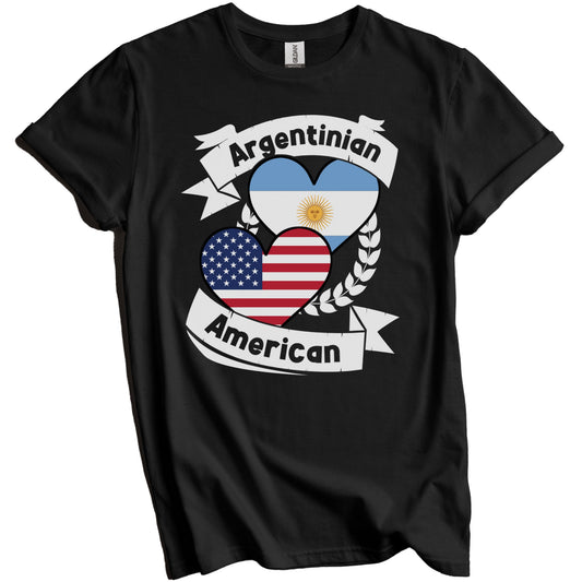 Argentinian American Hearts USA Flag Argentina Flag T-Shirt