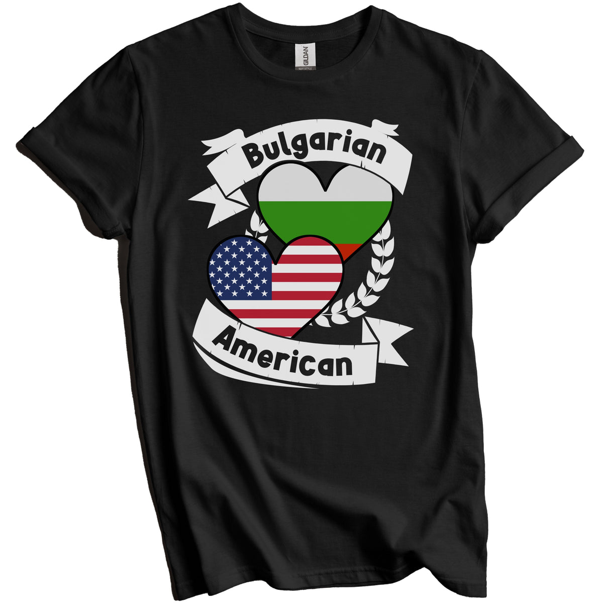 Bulgarian American Hearts USA Flag Bulgaria Flag T-Shirt