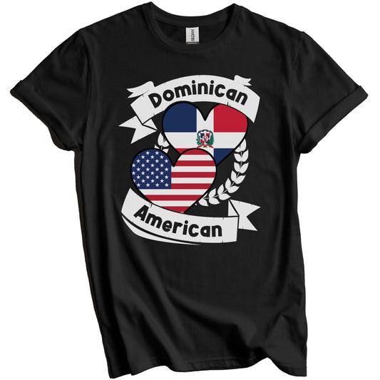 Dominican American Hearts USA Flag Dominican Republic Flag T-Shirt