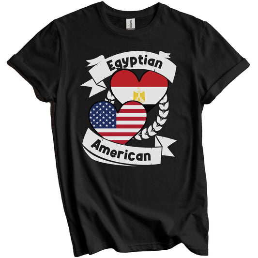 Egyptian American Hearts USA Flag Egypt Flag T-Shirt