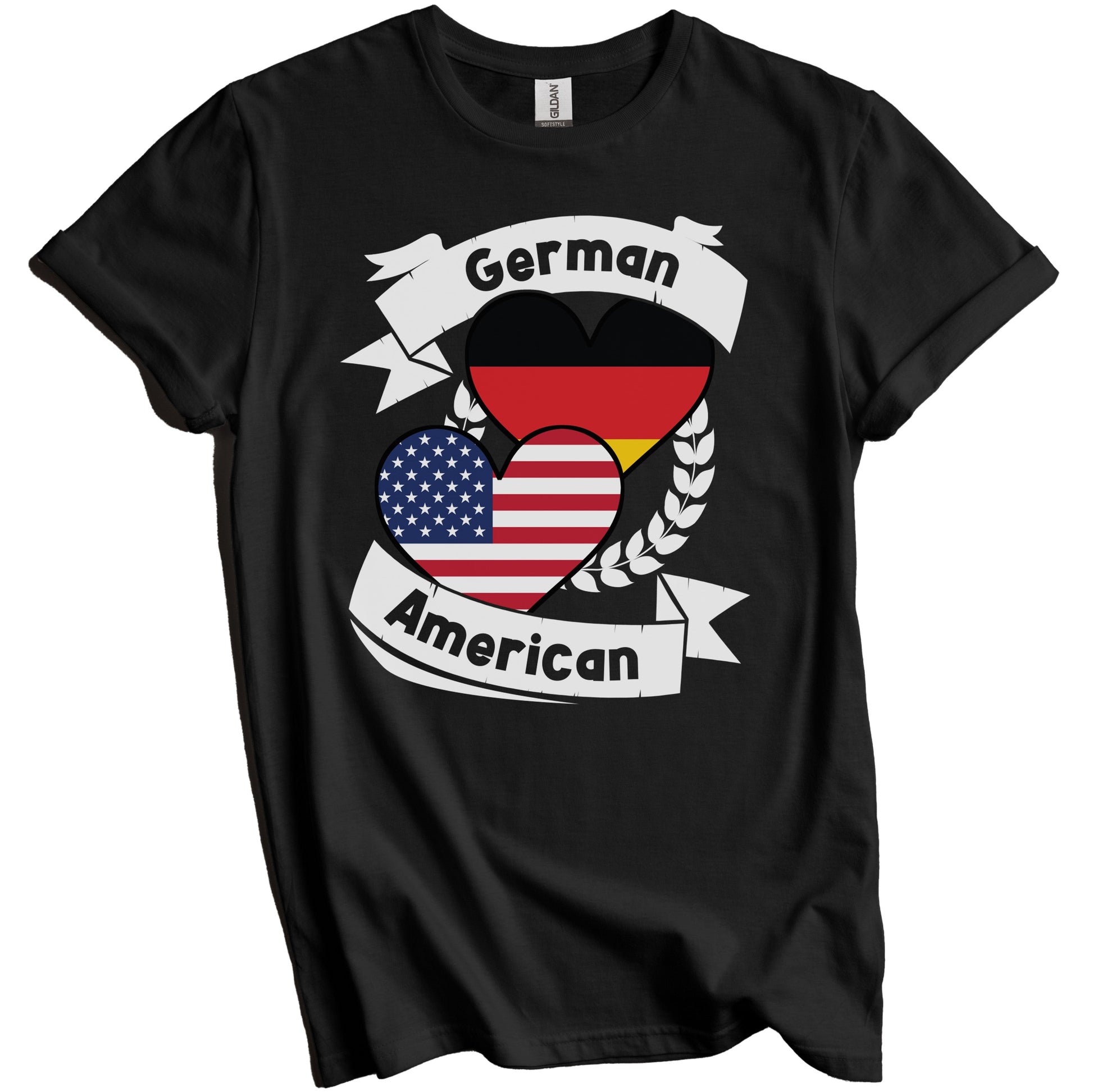 German American Hearts USA Flag Germany Flag T-Shirt