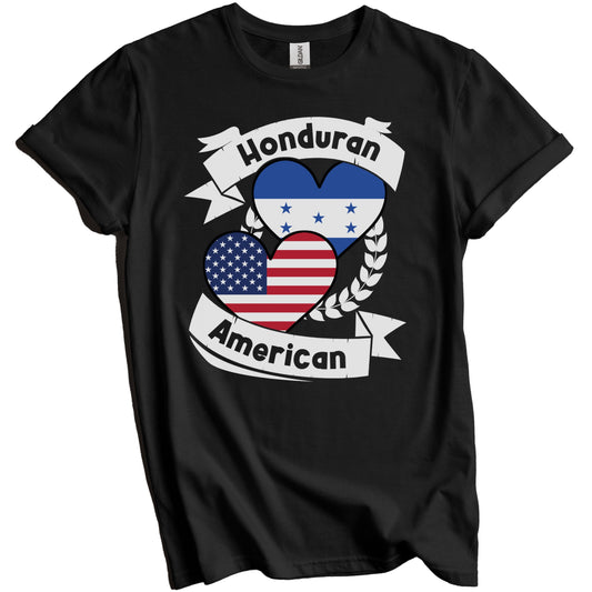 Honduran American Hearts USA Flag Honduras Flag T-Shirt