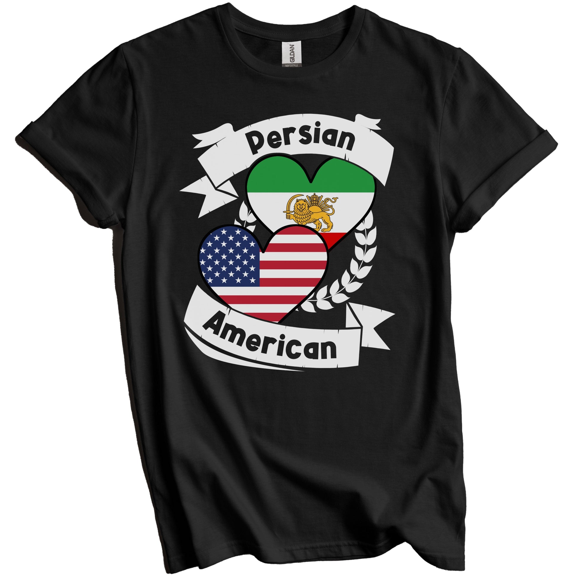 Persian American Hearts USA Flag Persia Flag T-Shirt