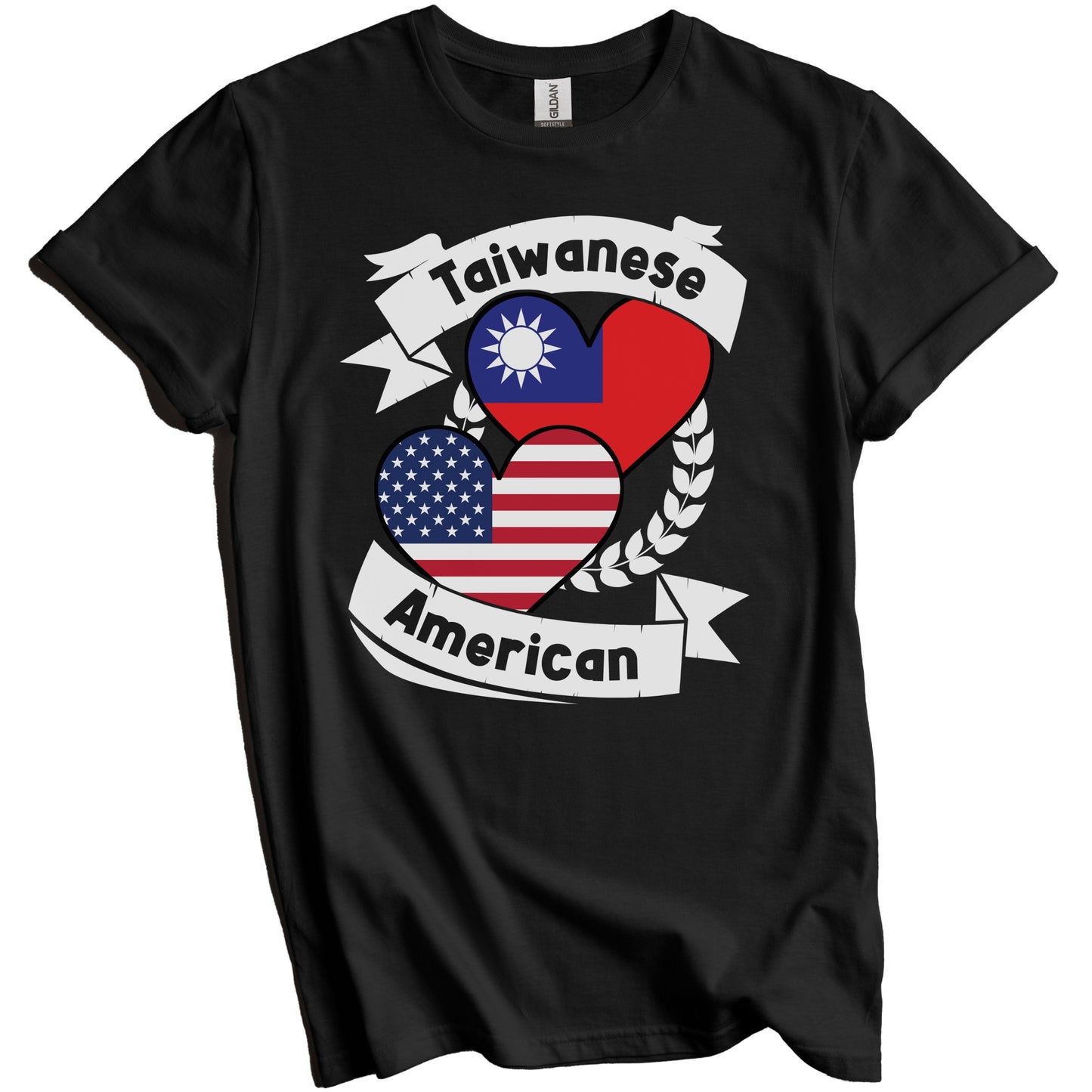 Taiwanese American Hearts USA Flag Taiwan Flag T-Shirt