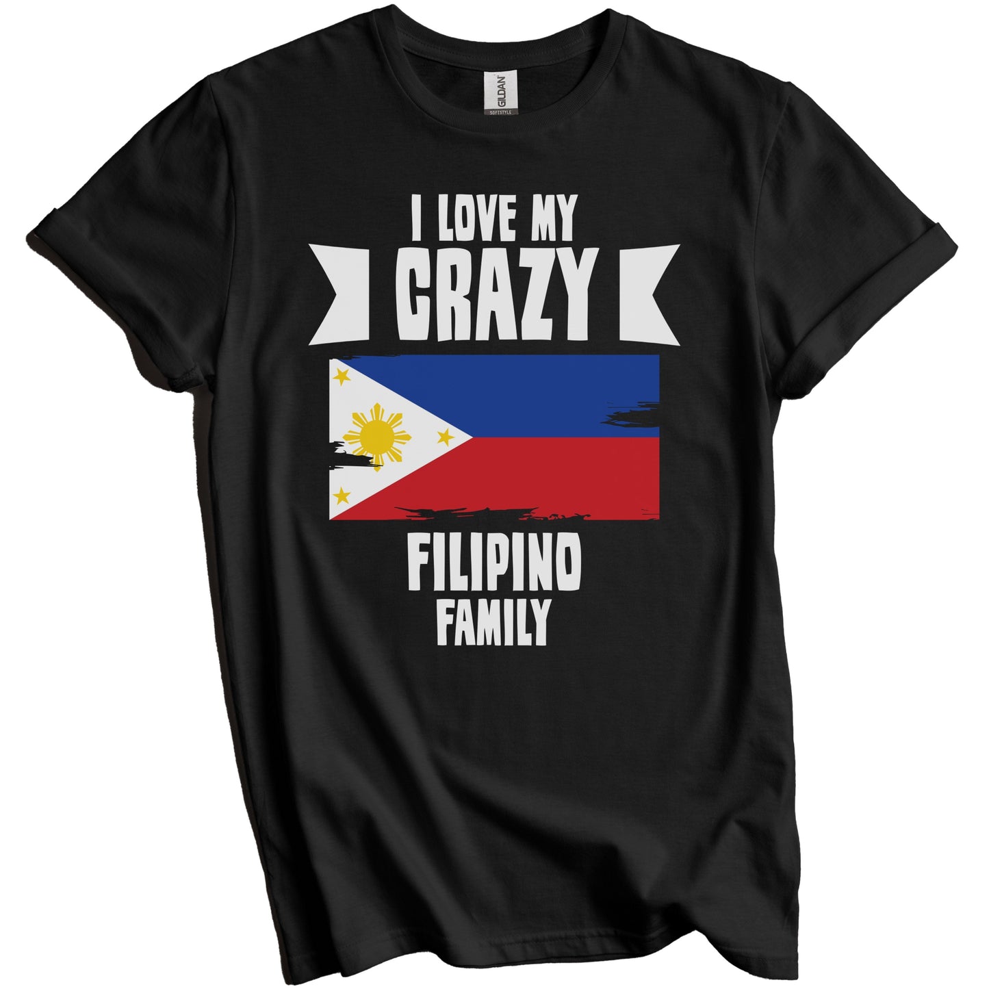 I Love My Crazy Filipino Family Funny Philippines Flag T-Shirt