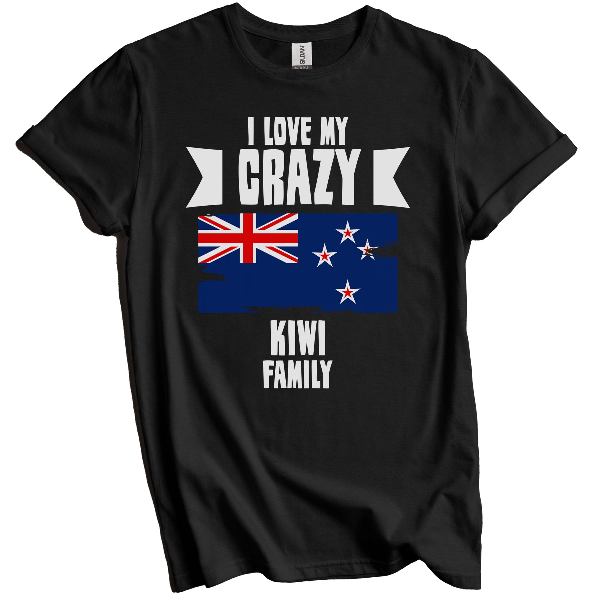 I Love My Crazy Kiwi Family Funny New Zealand Flag T-Shirt